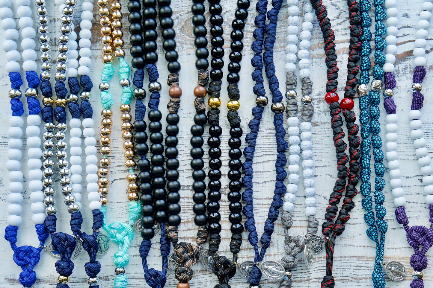 Custom Design - 5 Decade Paracord Rosary: A unique, handmade paracord rosary crafted specifically for your faith and personal style. Let us bring your vision to life with our premium, unbreakable paracord materials and durable design.