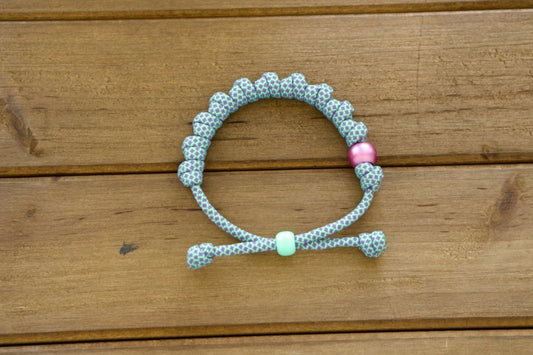 Aqua Blue & Purple Paracord Rosary Bracelet - Elegant Accessory for Spiritual Guidance and Strength, Featuring High-Quality 550 Rope, Purple Our Father Bead, and Acrylic Beads