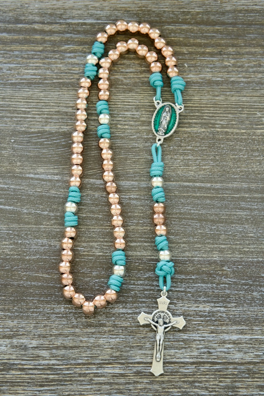 The Rosa Mystica, Our Lady of Guadalupe - Premium Metal Paracord Rosary