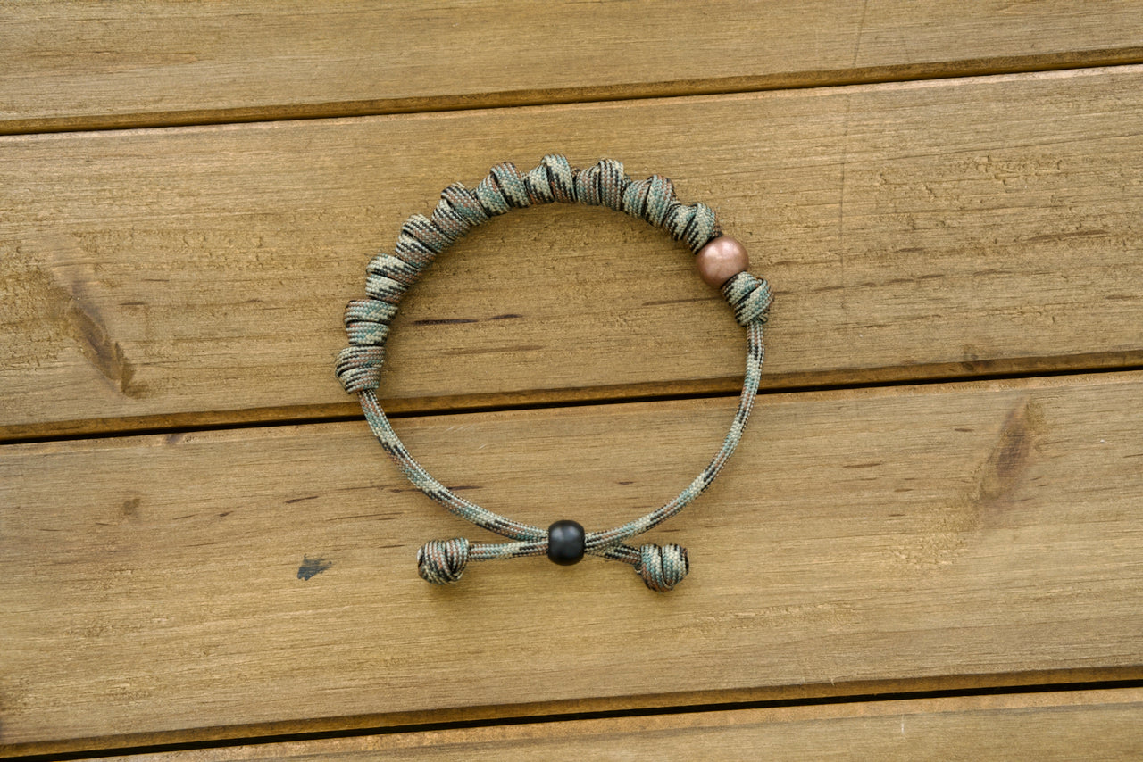 Serpent Slayer Knotted Rosary Bracelet - Premium, Durable, and Unbreakable Camo Paracord Rosary for Catholic Faith Warriors, by Sanctus Servo