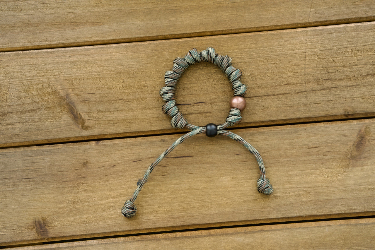 Camo Paracord Serpent Slayer Rosary Bracelet by Sanctus Servo - Durable and Unbreakable Catholic Battle Companion