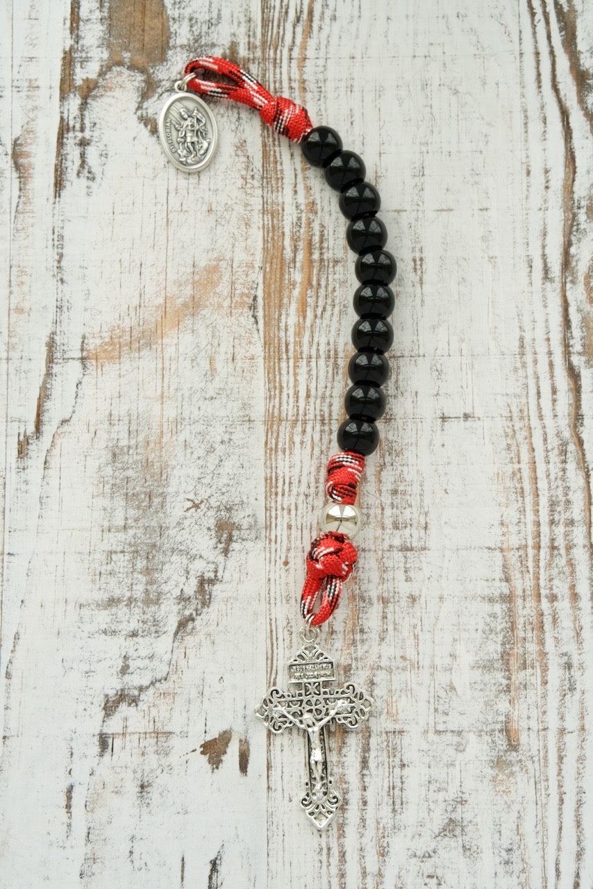 Saint Florian's Strength - 1 Decade Rosary: Unleash unwavering faith and courage as a firefighter, EMS professional, or first responder. This powerful Catholic spiritual weapon is designed with premium quality materials and durable, easy-to-maneuver beads.