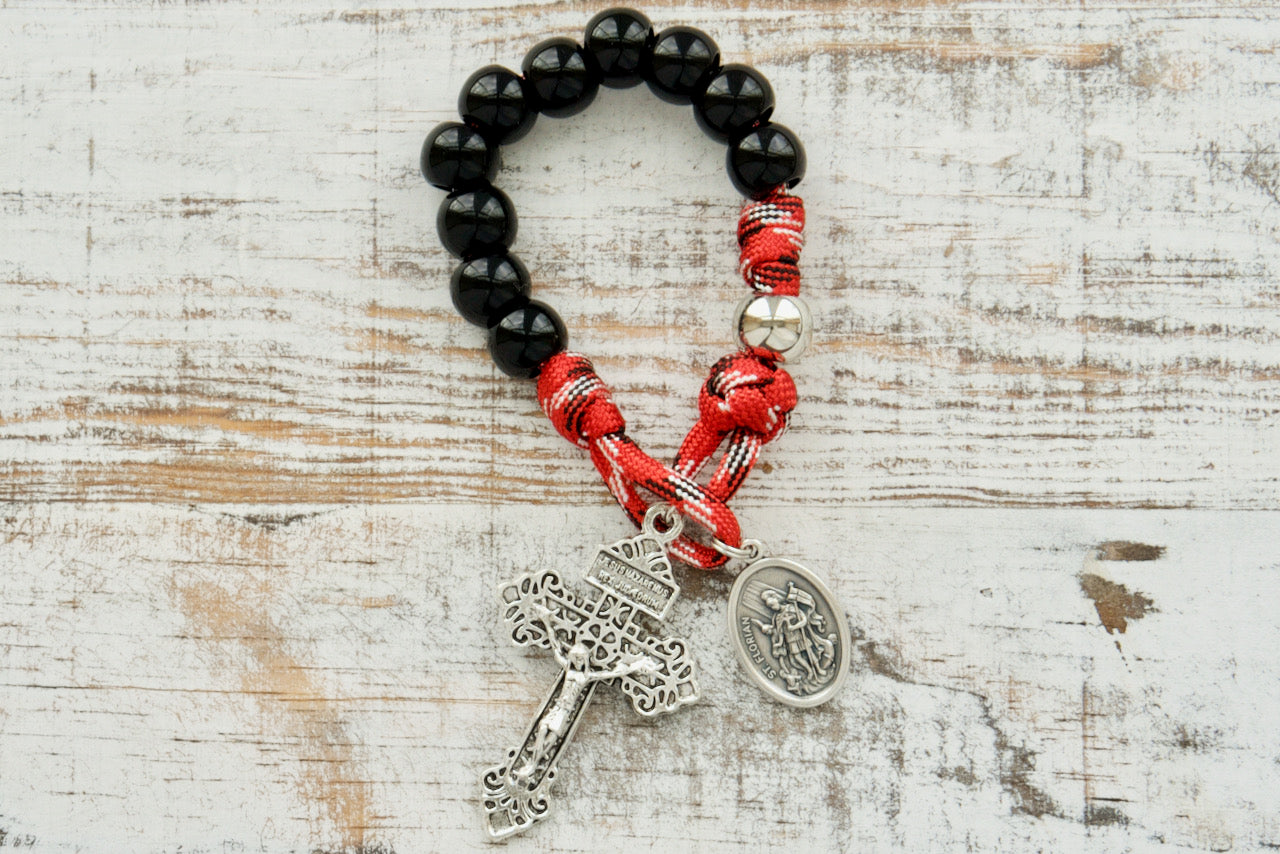 St. Florian's Strength - Firefighter, EMS, & First Responder - Pocket Paracord Rosary