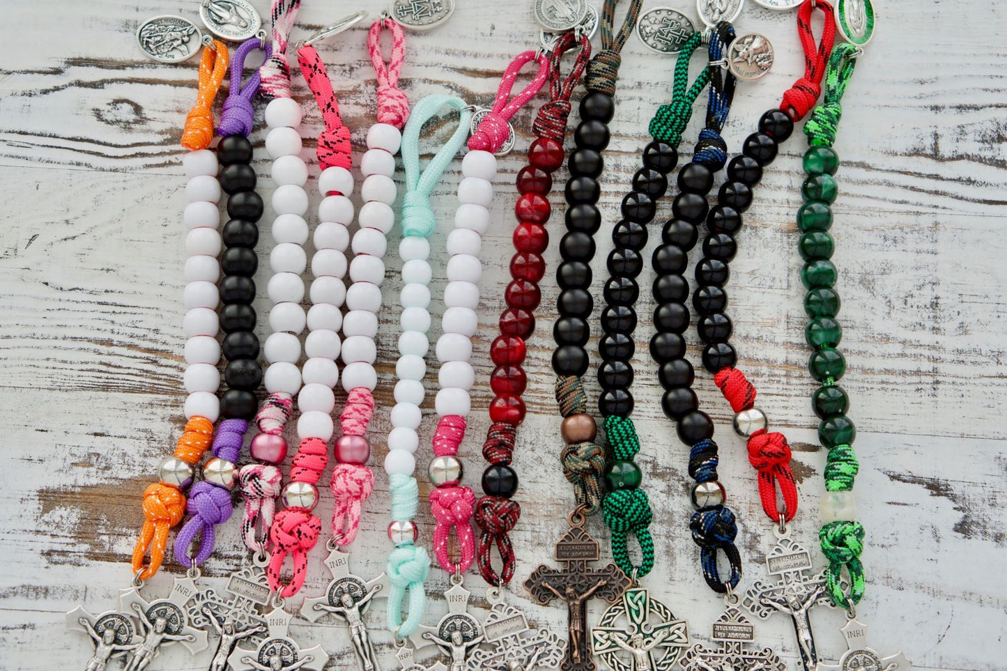 Customize your faith and style with a unique 1 Decade Paracord Rosary, crafted by our skilled artisans using premium materials for durability and beauty.