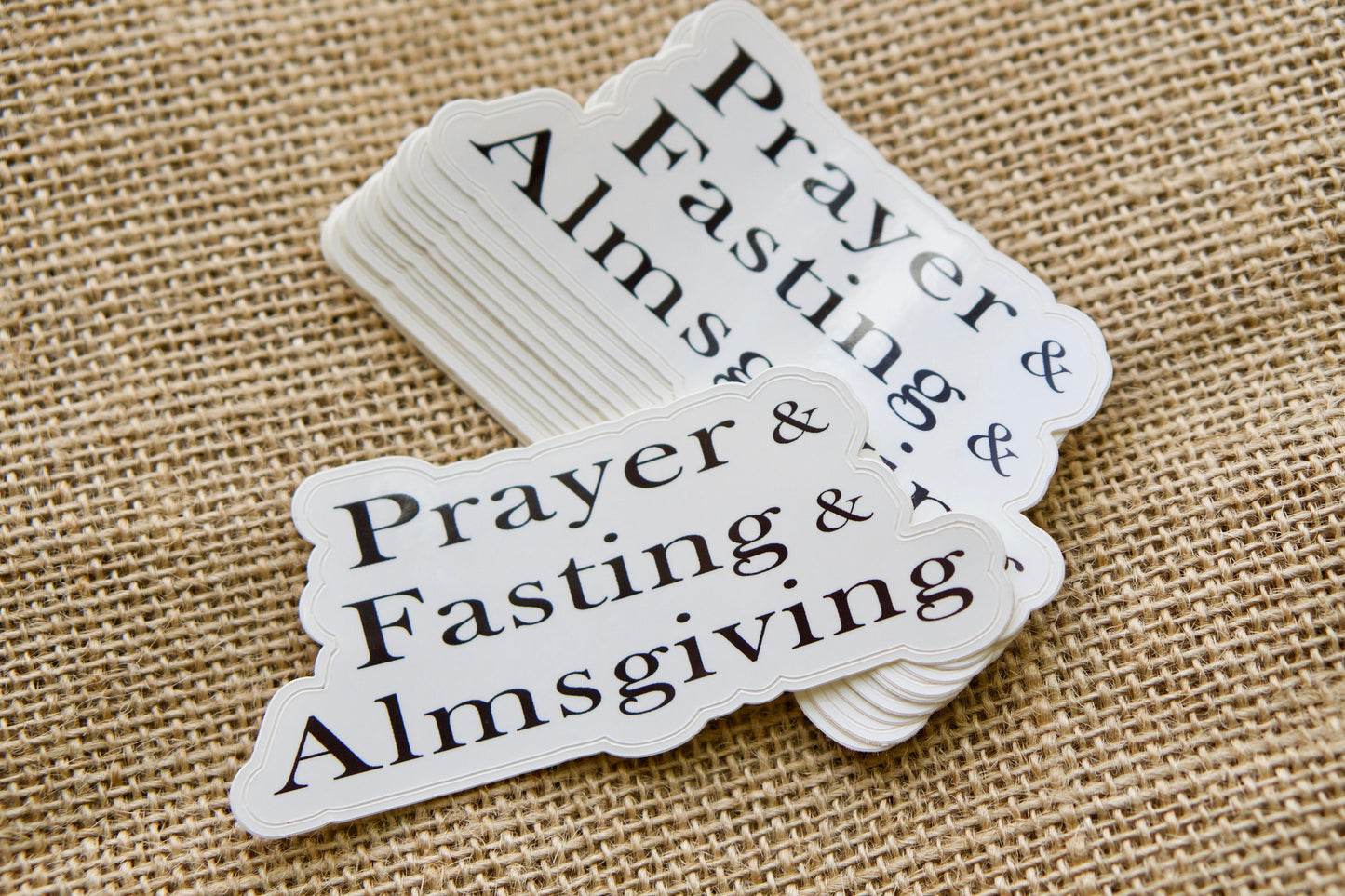 Unite in Prayer, Fasting, and Almsgiving for the Salvation of Souls - Durable Vinyl Sticker | Catholic Gifts