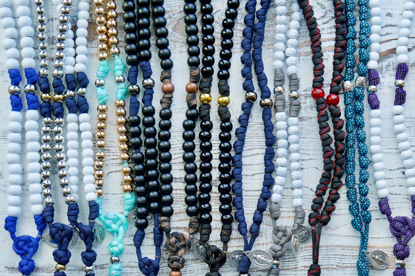 Custom Design - 5 Decade Paracord Rosary: A unique, handmade paracord rosary crafted specifically for your faith and personal style. Let us bring your vision to life with our premium, unbreakable paracord materials and durable design.