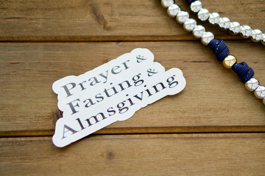 Prayer, Fasting, Almsgiving Vinyl Sticker - Reminder to Strengthen Your Faith & Support Others in Their Journey; Perfect for Laptops, Water Bottles & Notebooks. A Must-Have Catholic Gift for Every Believer!