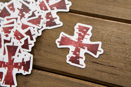 Set of nine (9) high-quality vinyl stickers featuring Catholic imagery and inspiring messages like "Take unto you the armor of God" perfect for decorating laptops, water bottles, notebooks, and more.