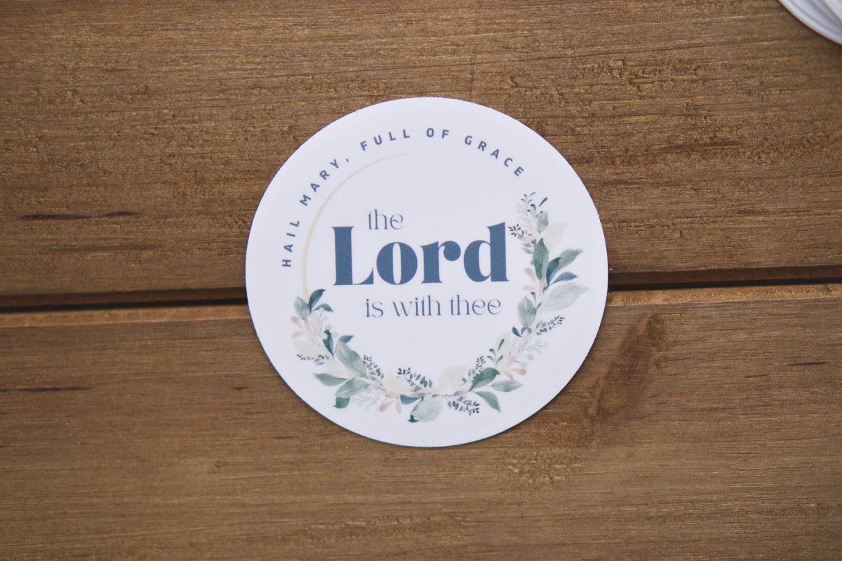 Hail Mary, Full of Grace - Unleash the Power of Faith with Our High-Quality Vinyl Sticker! 3" x 3", Waterproof, Dishwasher & Microwave Safe, Leaves No Residue When Removed.