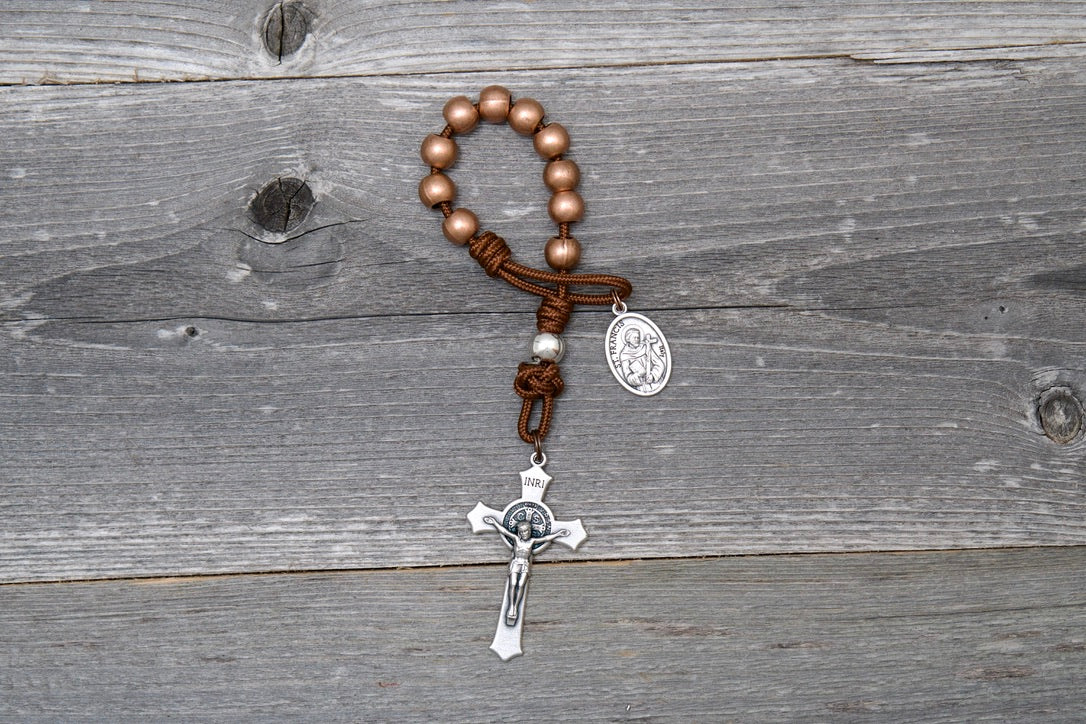 Rebuild My Church - St. Francis - Premium Metal Paracord Rosary