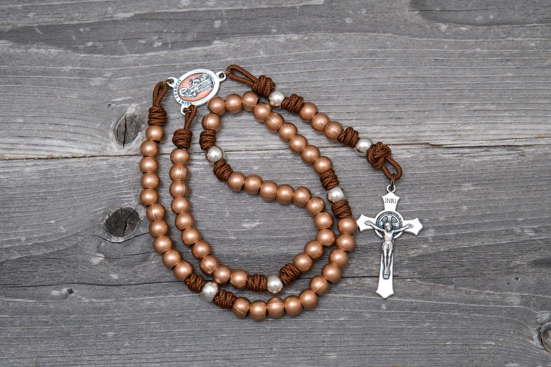 Rebuild My Church - St. Francis - Premium Metal Paracord Rosary