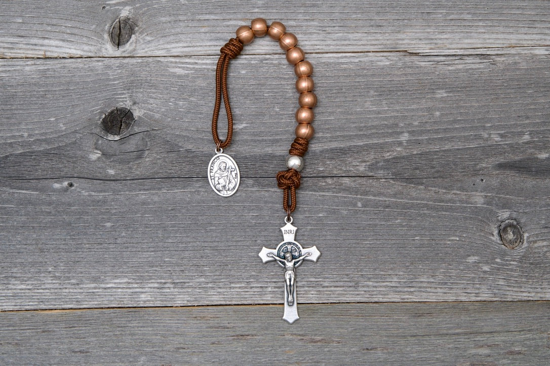 Rebuild My Church - St. Francis - Premium Metal Paracord Rosary