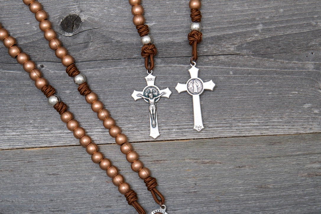 Rebuild My Church - St. Francis - Premium Metal Paracord Rosary