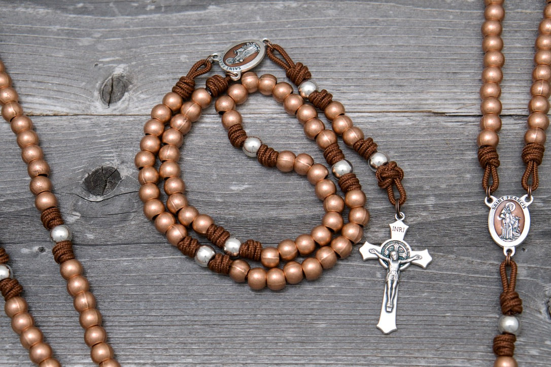 Rebuild My Church - St. Francis - Premium Metal Paracord Rosary