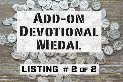 Sanctus Servo's Add-on Devotional Medal #2 - Catholic Patron Saint Medals, perfect for customizing your rosary with over 60 options to choose from! Browse our extensive collection of devotional medals featuring various saints, holy figures, and symbols. (Durable Paracord Rosary, Premium Unbreakable Catholic Gifts)