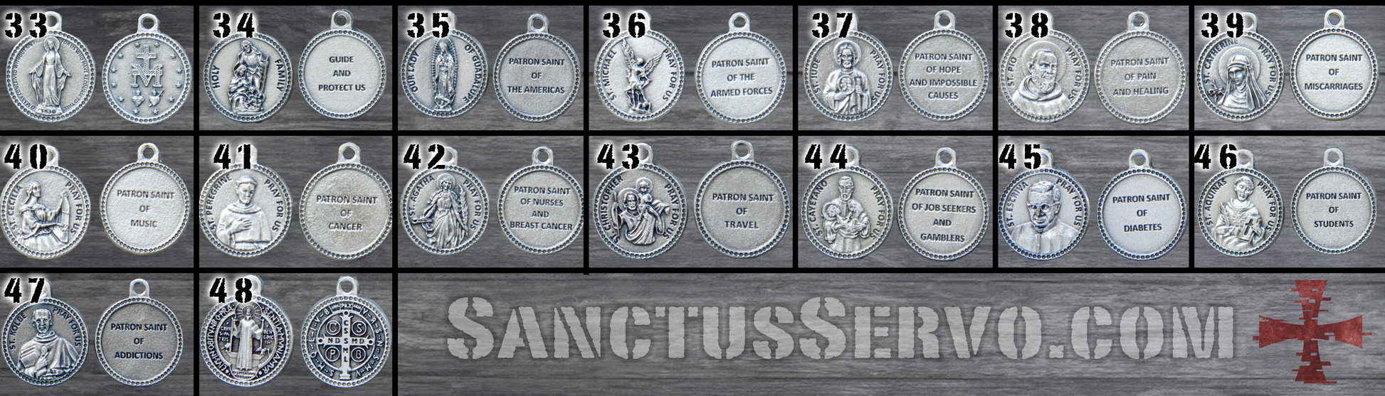 Browse over 60 unique saint medals to personalize your rosary and deepen your faith. Handcrafted with premium, unbreakable paracord by our small Catholic family, discover the perfect patron saint medal addition for your spiritual weapon today!