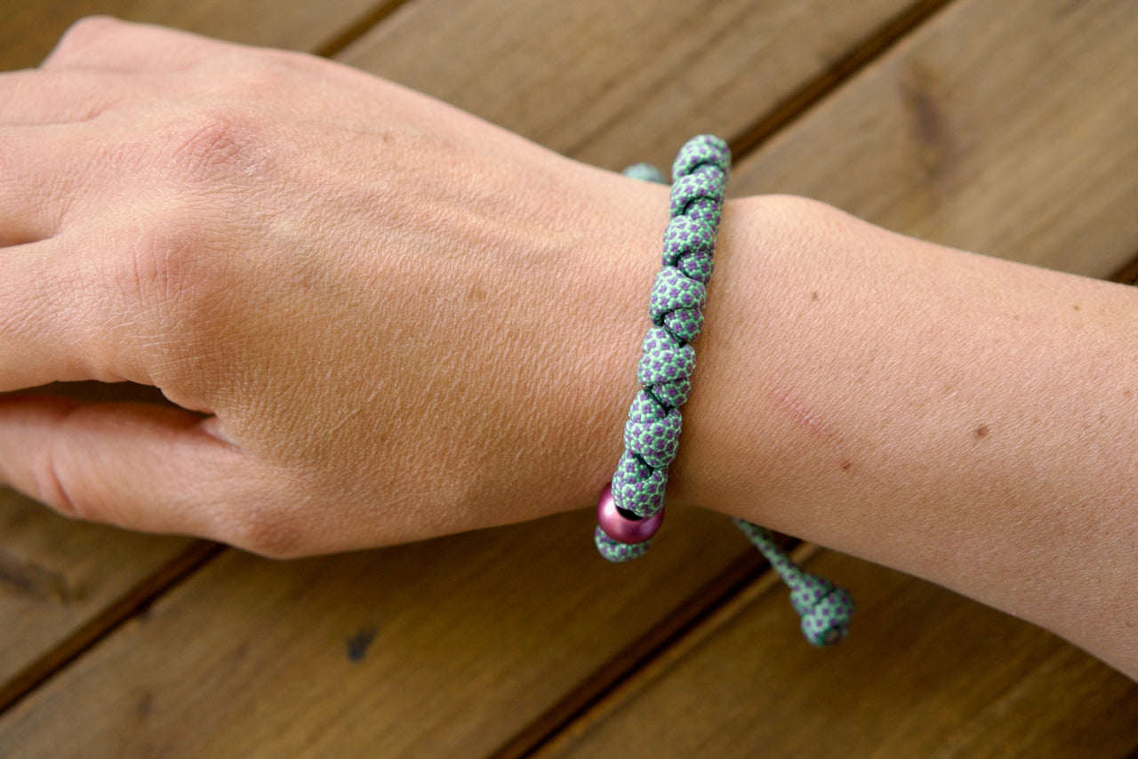 Aqua Blue & Purple - Rosary Bracelet