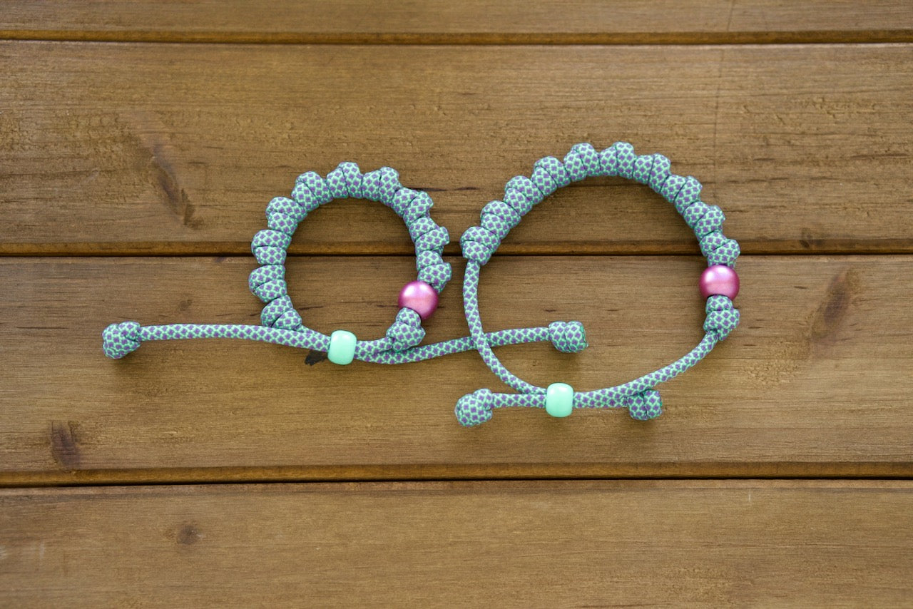 Aqua Blue & Purple - Rosary Bracelet