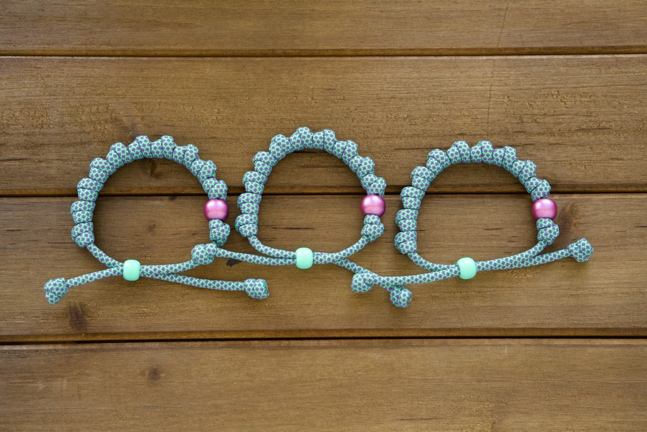 Aqua Blue & Purple - Rosary Bracelet