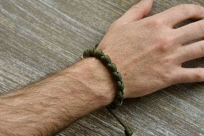 Army Green and Olive Crusader - Rosary Bracelet