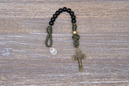 Army Green and Black - Kid's Paracord Rosary