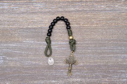 Army Green and Black - Kid's Paracord Rosary