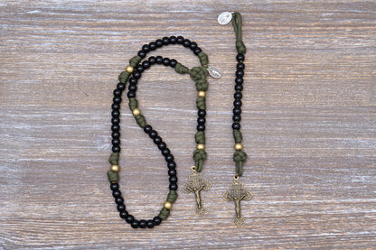 Army Green and Black - Kid's Paracord Rosary