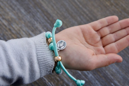Children's Mint Green and White - Kid's Rosary Bracelet