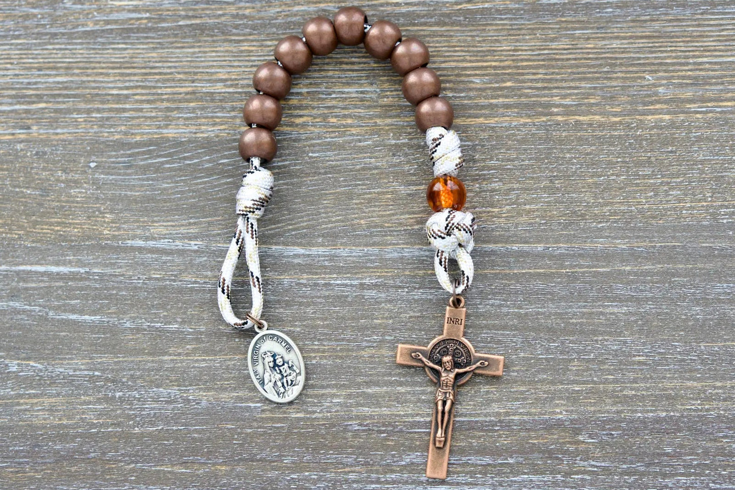 Our Lady of Mount Carmel - Pocket Paracord Rosary
