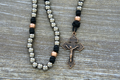 Unbreakable Paracord Rosary - Durable Catholic Gift for Men with St. Benedict Center Devotional Medal, 10mm Alloy Metal Beads, and Pardon Crucifix.