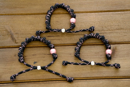 Pink and Black Rosary Bracelet - Premium Quality Catholic Accessory, Unbreakable Paracord 550 Rope, Durable Design for Daily Use, Stylish Faith Reminder, Ideal Catholic Gift.