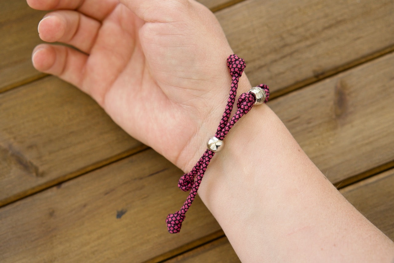 Pink and Silver Paracord Rosary Bracelet, Handcrafted Catholic Gift, Unbreakable and Durable, Perfect for Life's Battles.