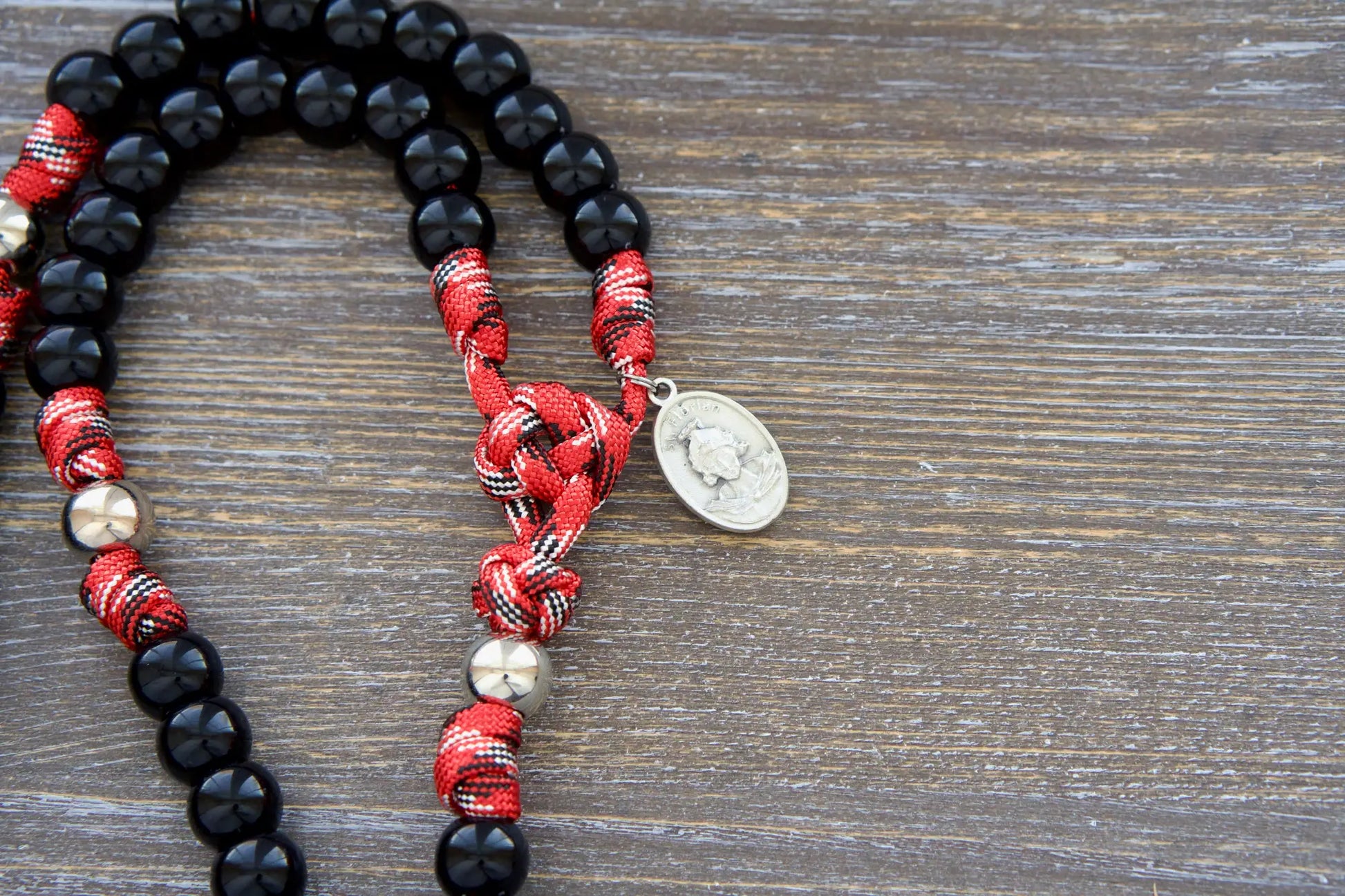 St. Florian's Strength Rosary: premium materials, 5 decade design, ideal gift for firefighters & EMS personnel.