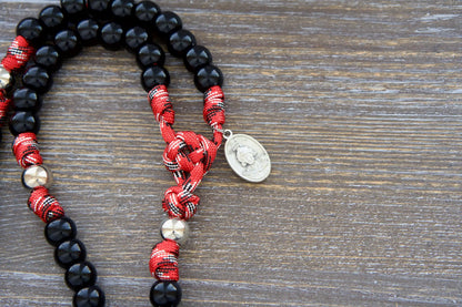 St. Florian's Strength Rosary: premium materials, 5 decade design, ideal gift for firefighters & EMS personnel.