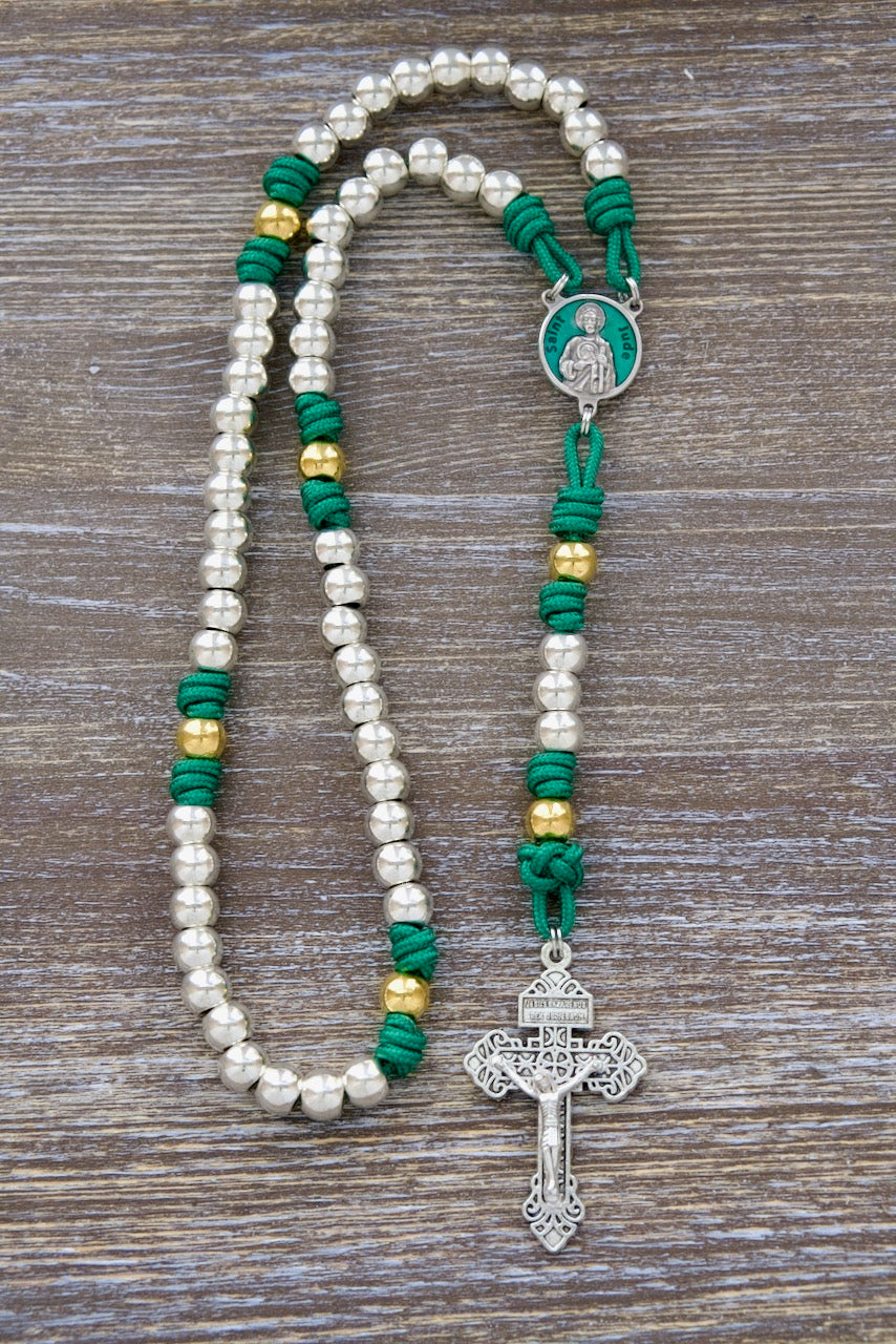 St. Jude the Miracle Worker Premium Metal Paracord Rosary - Durable, Stylish and Spiritual Aid for Prayer