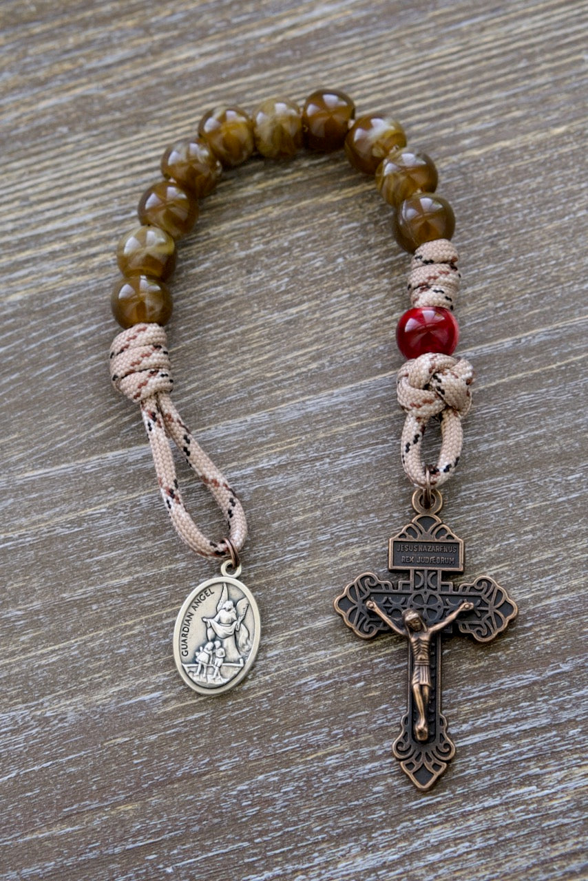 The Heavenly Rose - Pocket Paracord Rosary