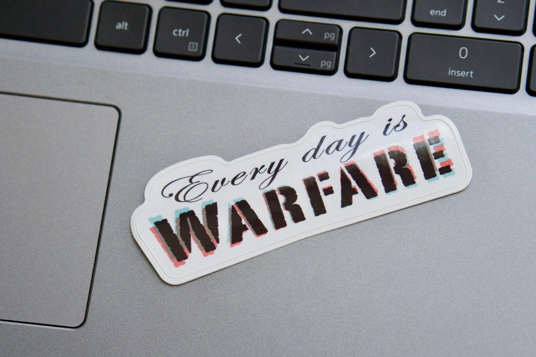 Unleash the power of divine protection with our "Warfare" sticker pack - 6 premium vinyl decals for your faith journey, perfect for laptops, water bottles, and more. Share Catholic messages and spread evangelization while pairing them with our handmade rosaries!
