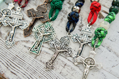 Customize your faith with our 1 Decade Paracord Rosary - Unique, personalized designs for Catholic gifts and accessories, perfect for gifting or personal use. Let us know your vision and we'll create a durable, unbreakable paracord rosary that stands out from the rest.