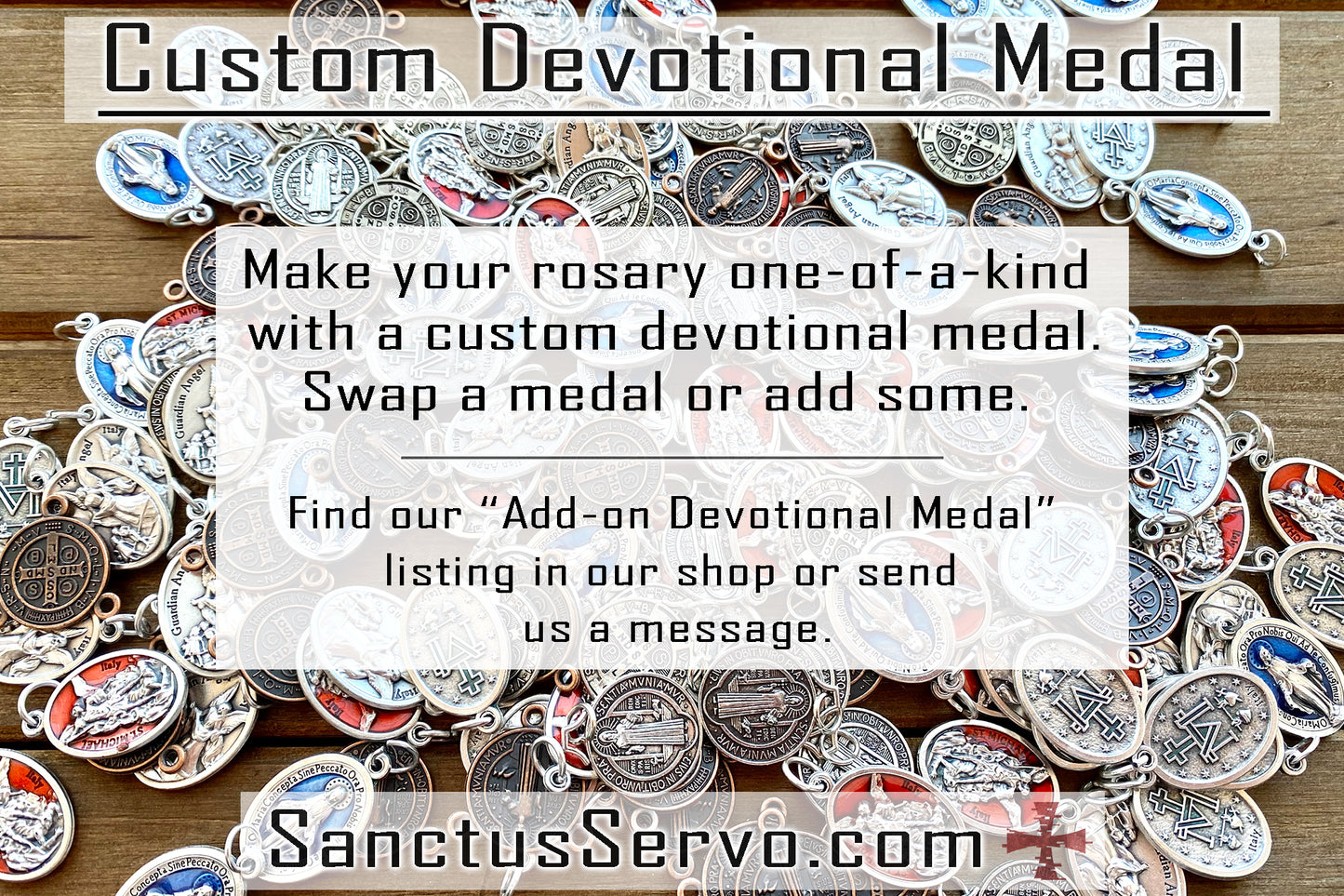 Customize your Catholic rosary with an add-on devotional medal featuring over 60 saintly options, deepening your faith and devotion while adding a personal touch. Our premium accessories make the perfect gift for any occasion! 