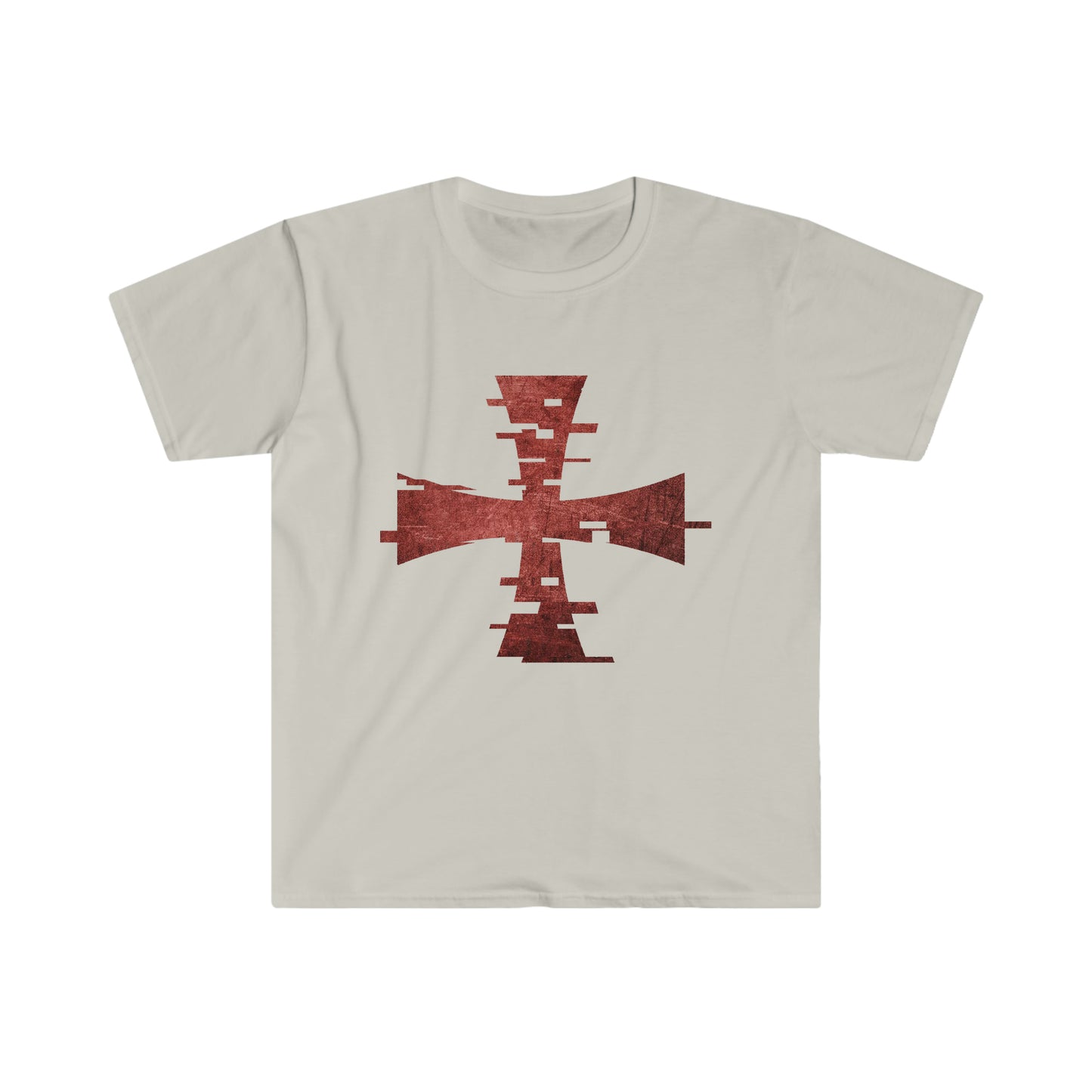 Digital Crusader T-Shirt by Sanctus Servo on a Sand Colored Shirt