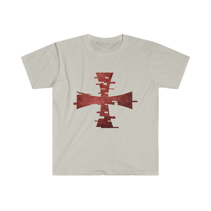 Digital Crusader T-Shirt by Sanctus Servo on a Sand Colored Shirt