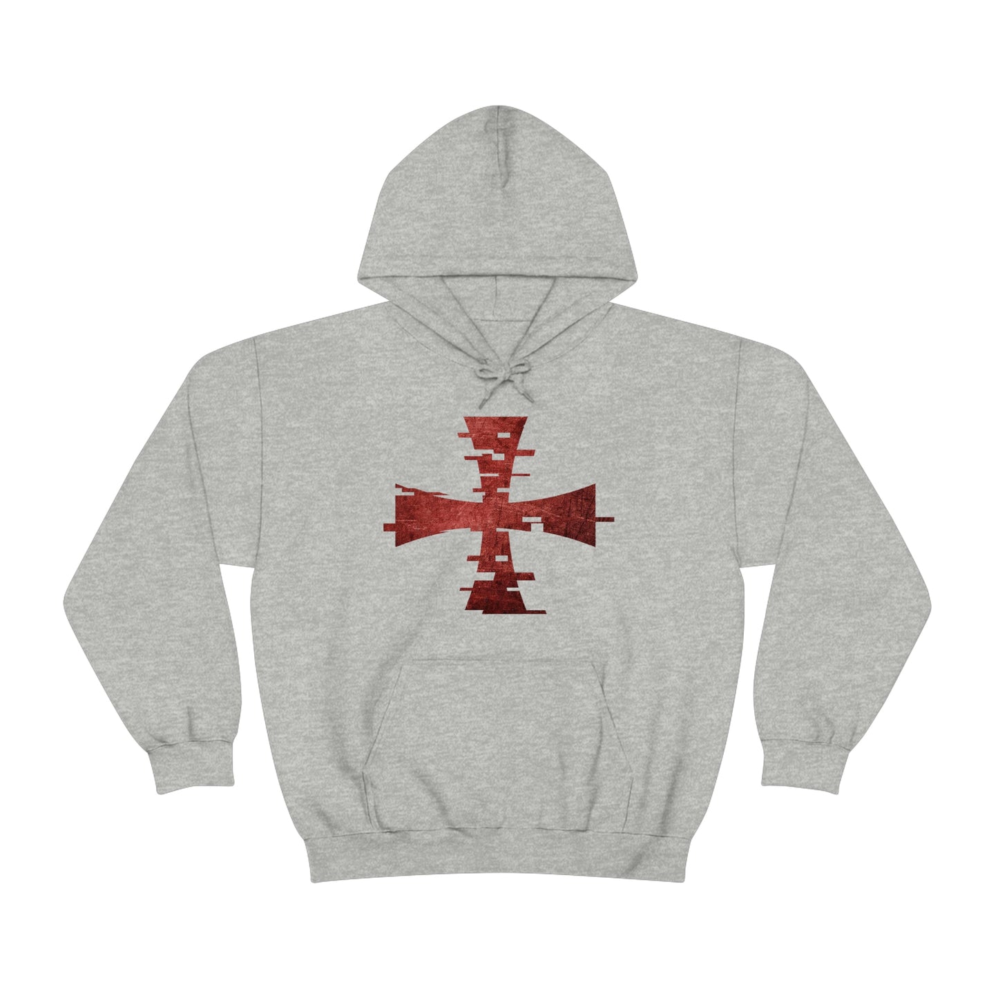 Gray Digital Crusader Hoodie with Dark Red Digital Crusader Sanctus Servo Logo