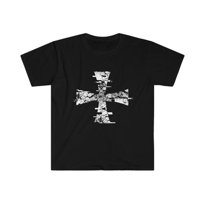 Black T-Shirt with a Distressed Digital Crusader Logo on the front