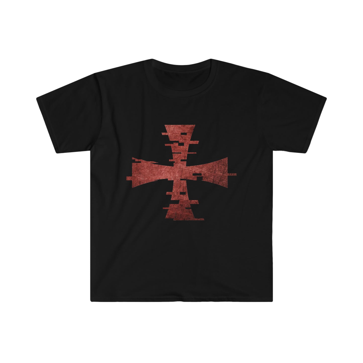 Digital Crusader Shirt by Sanctus Servo, Black T Shirt with Red Crusader Symbol Logo