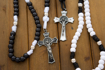 Elevate your Catholic wedding celebration with our premium, unbreakable paracord rosary set - Eternal Love His & Hers 5 Decade Paracord Rosary. Perfectly matching and complementary, these durable rosaries embody traditional Catholic values for a strong foundation of faith in marriage.