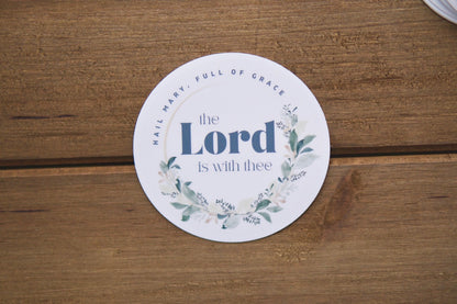 Hail Mary, Full of Grace - Unleash the Power of Faith with Our High-Quality Vinyl Sticker! 3" x 3", Waterproof, Dishwasher & Microwave Safe, Leaves No Residue When Removed. 