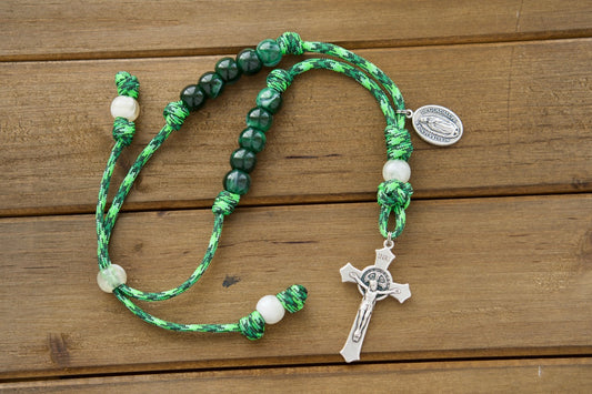 Our Lady of Guadalupe Rearview Mirror Paracord Rosary - Durable and Adjustable Catholic Travel Rosary for Car or Truck.