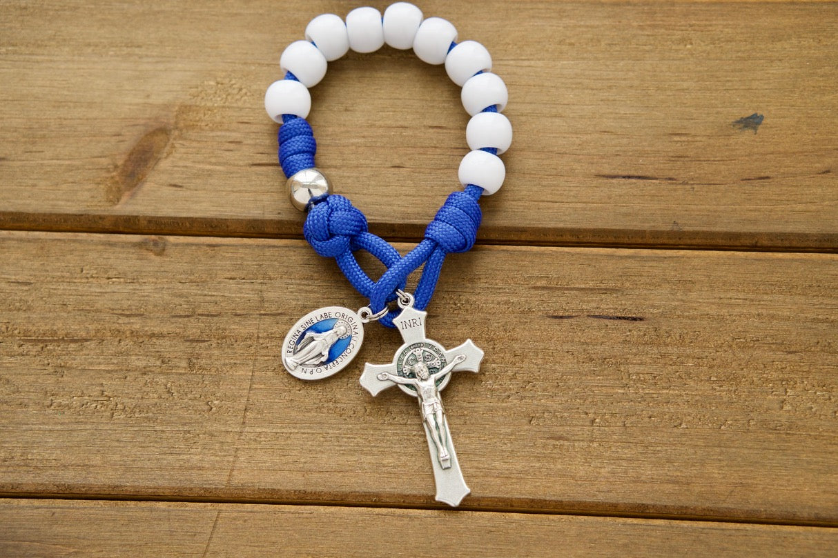 Our Lady of Miraculous Medal 1 Decade Paracord Rosary - Durable, Premium Catholic Gift for Prayer and Protection.