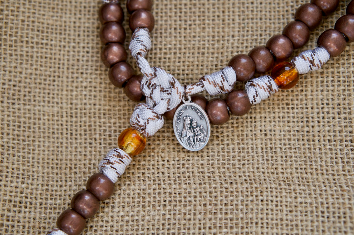 Our Lady of Mount Carmel 5 Decade Paracord Rosary - Durable and Powerful Catholic Gift for Kids