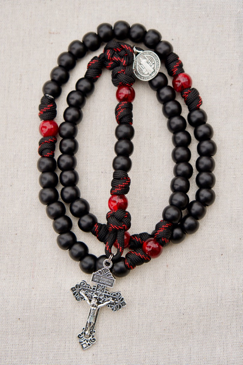 Rosary/Prayer Bead (Red/Black),Sailor's Valentine, Crab's Eye
